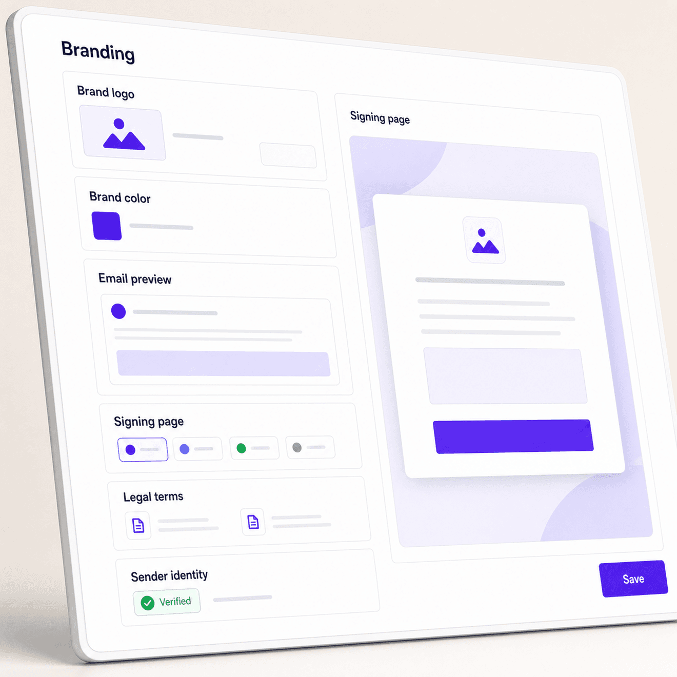 Branding settings for a customized eSignature experience