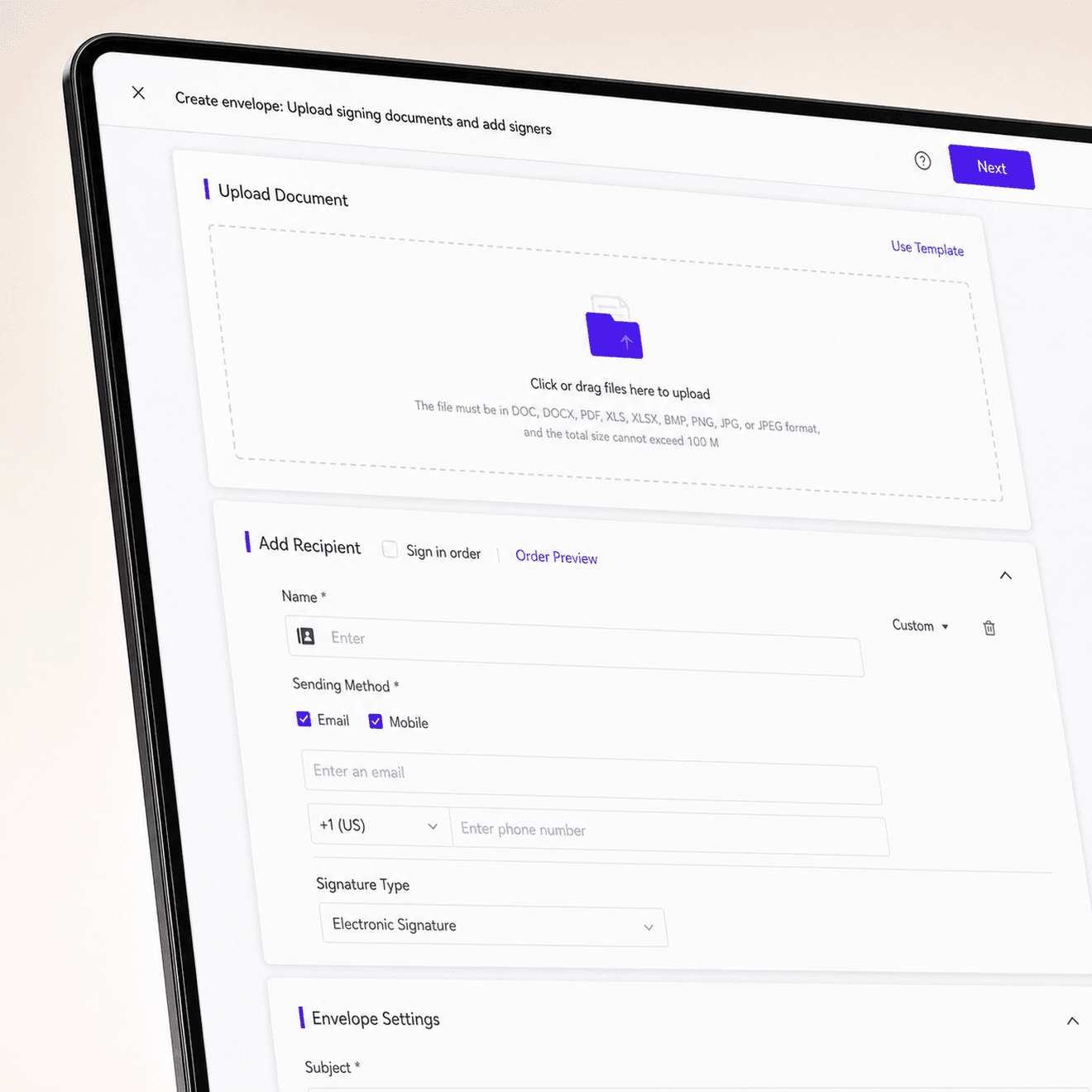 Multi-channel delivery options for eSignature recipients