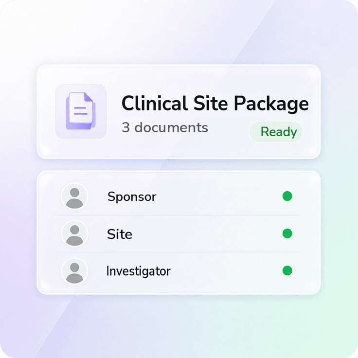 Clinical research teams coordinating site and investigator agreements