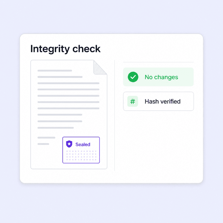 Tamper detection for a sealed company document