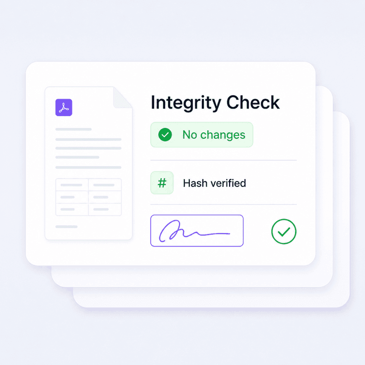Tamper detection for a digitally signed document