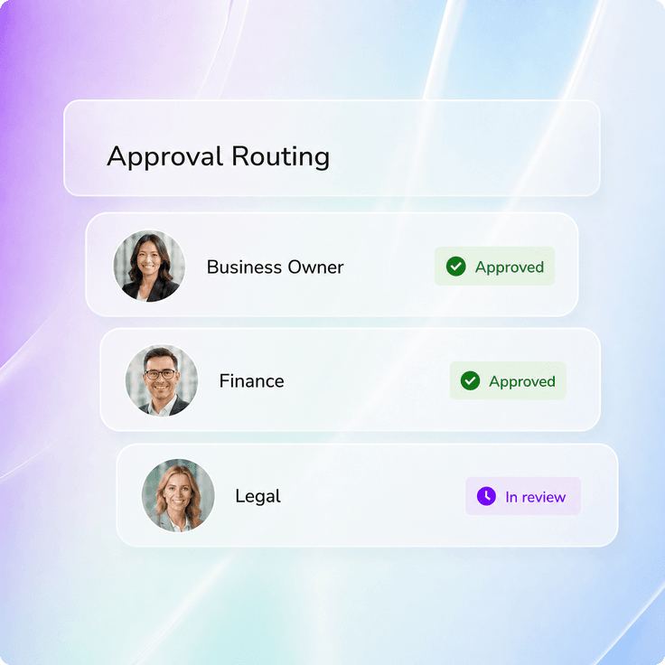 Procurement approval workflow with clear stakeholder ownership