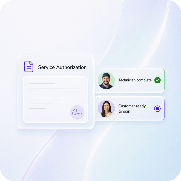 Customer completing a manufacturing service agreement