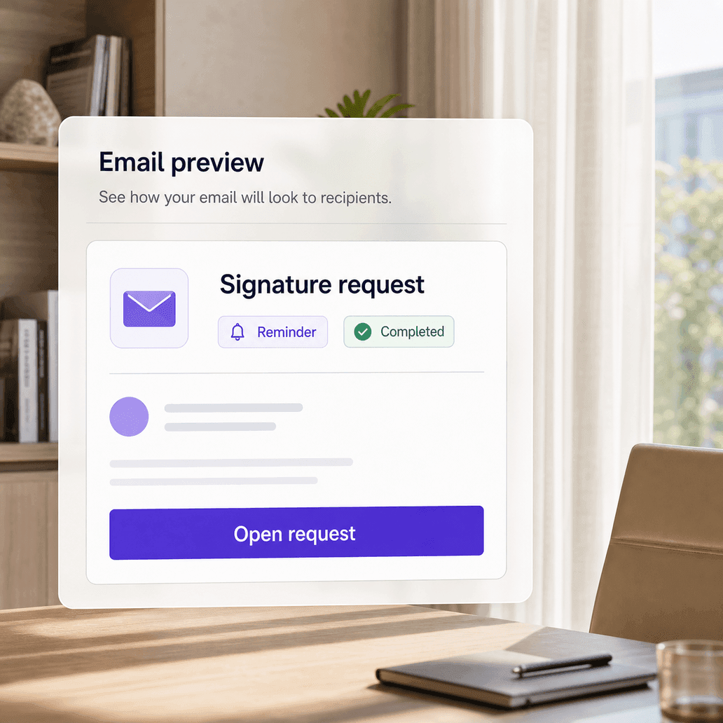 Branded eSignature email invitation with logo and call to action