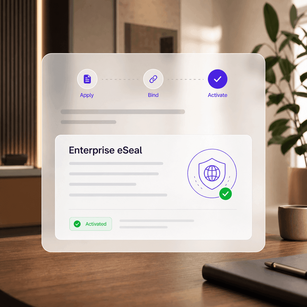 Enterprise certificate bound to an electronic seal