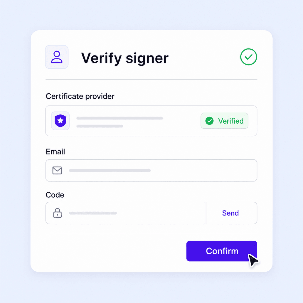 Signer identity verification before digital signing