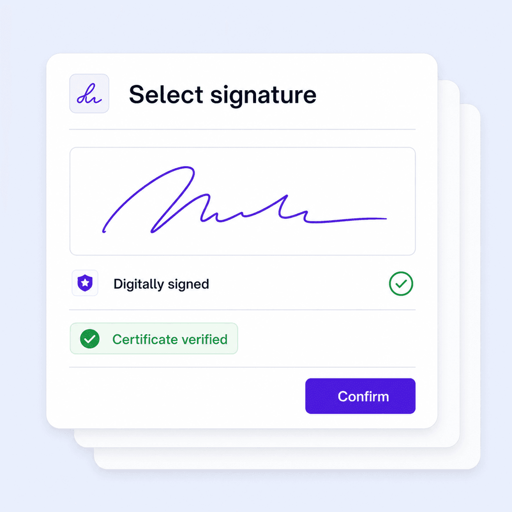 CA certificate applied to a digital signature