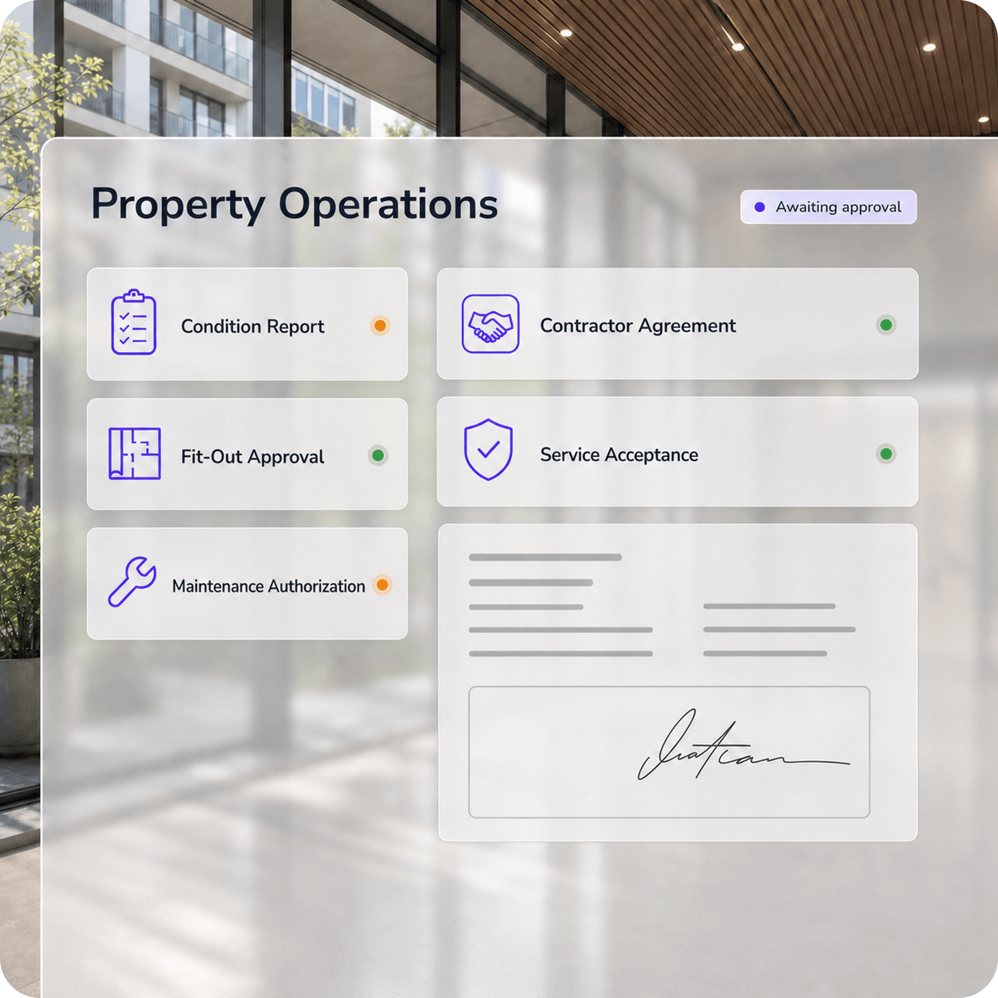 Property handover and operations documents ready for approval