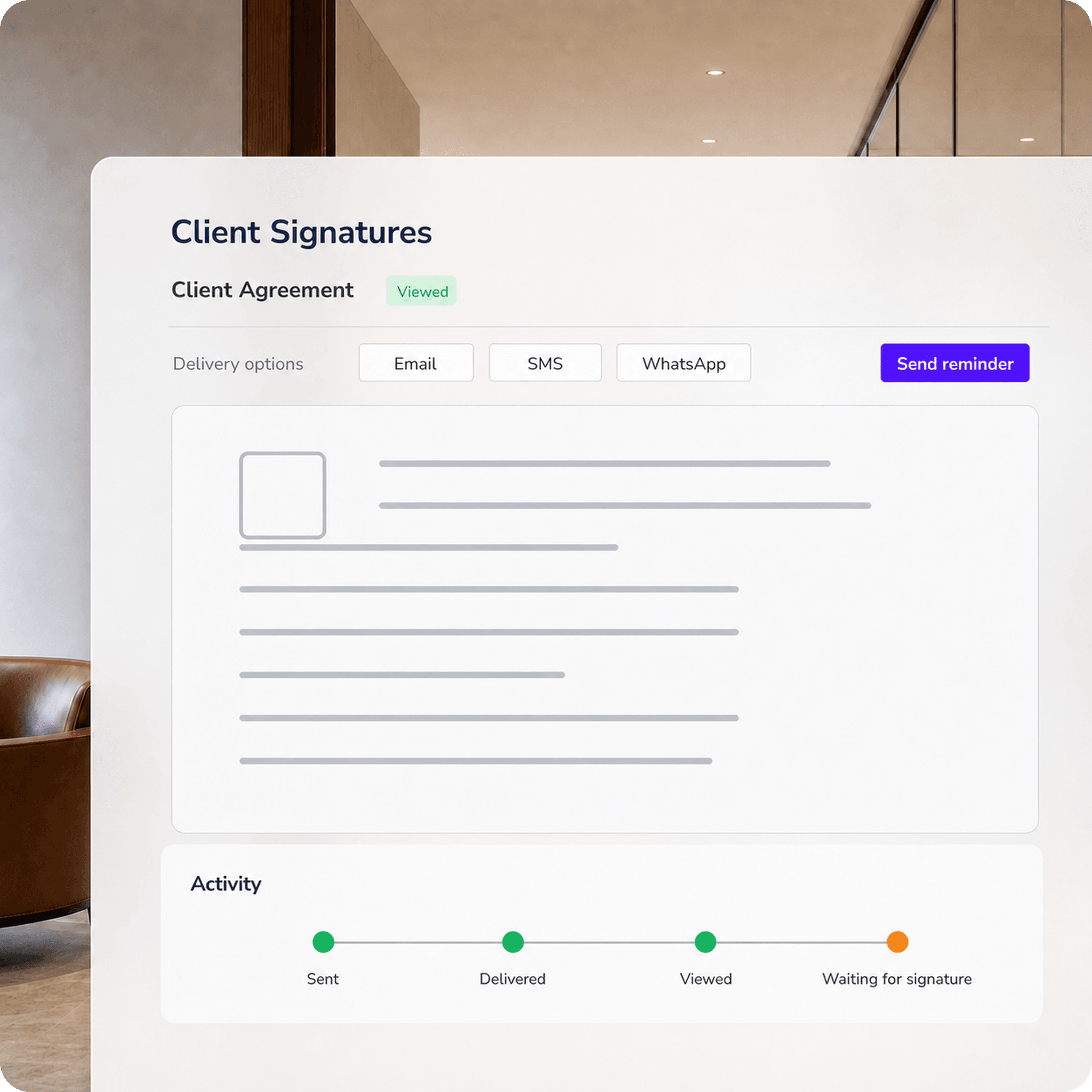 Remote browser signing for legal clients and counterparties