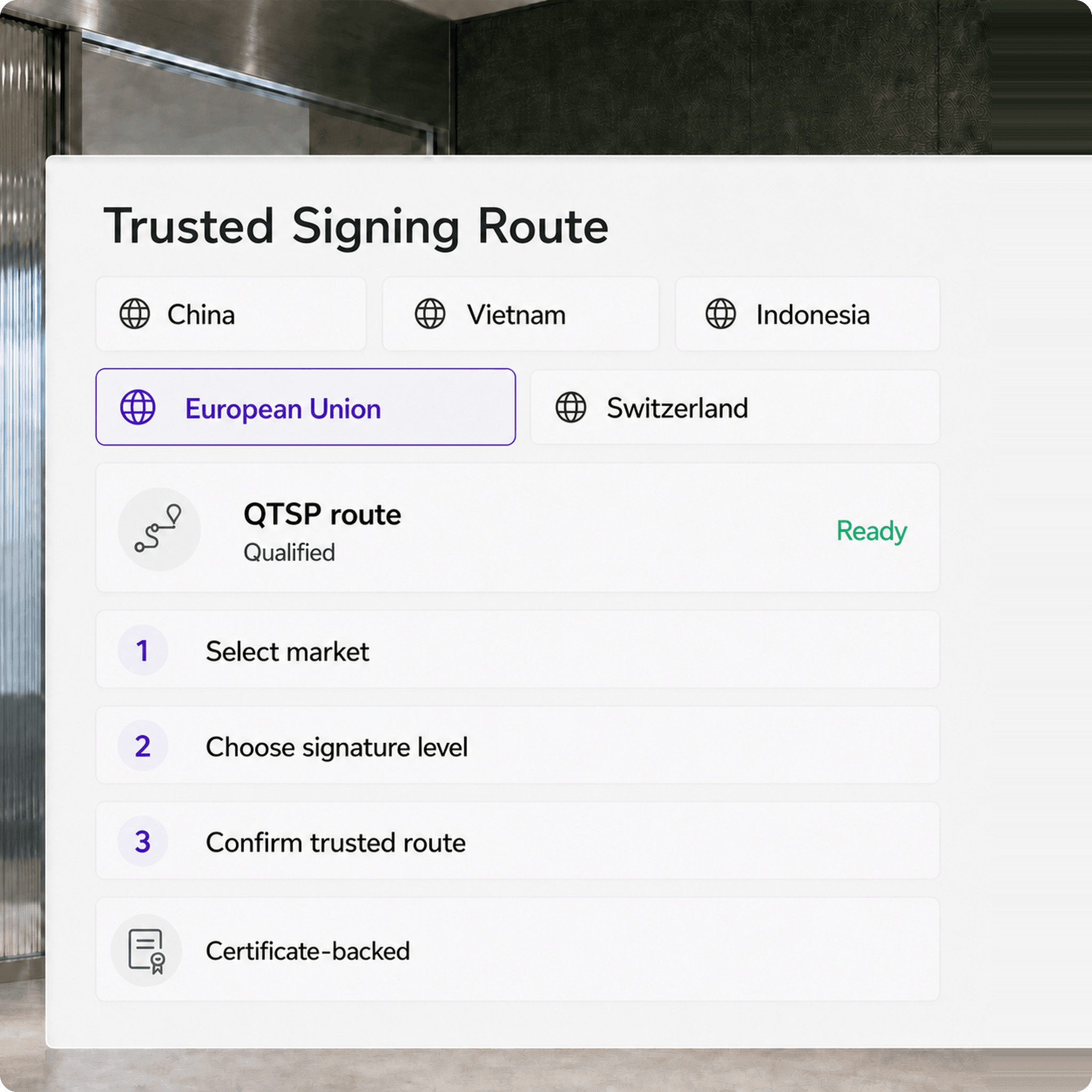 CA Hub trusted signing routes for global supplier agreements