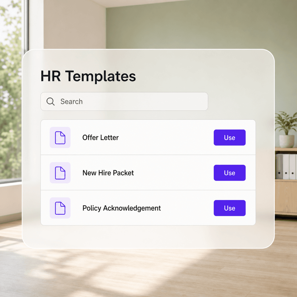 HR template library for recurring employee documents