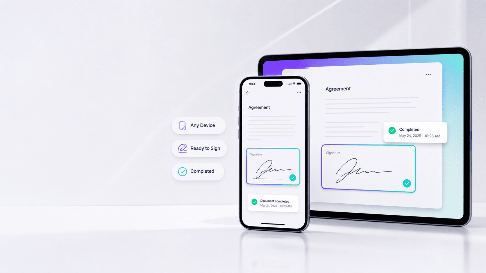 Mobile and tablet eSignature workflow on Android devices