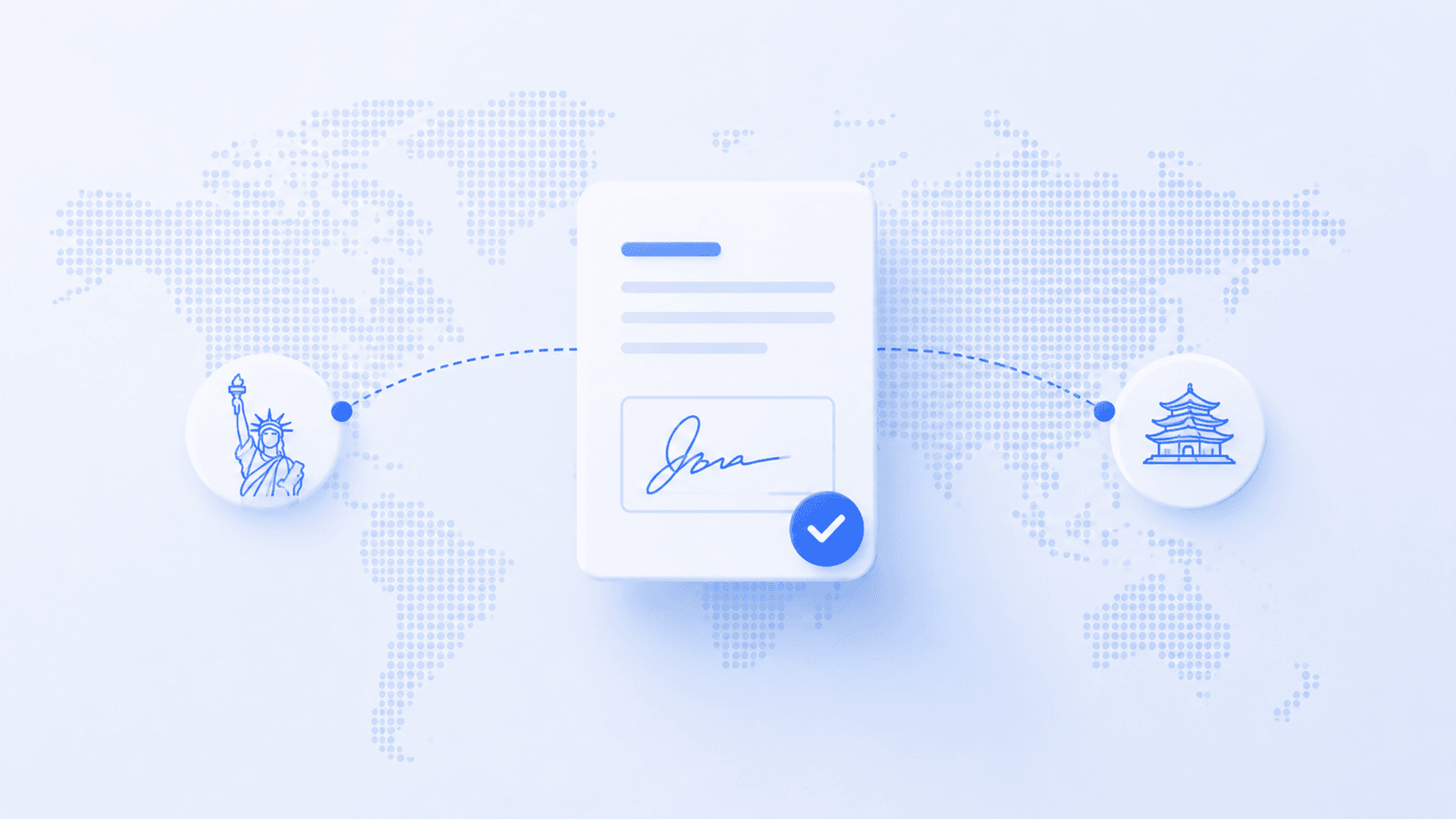 Cross-border signed document with global locale indicators