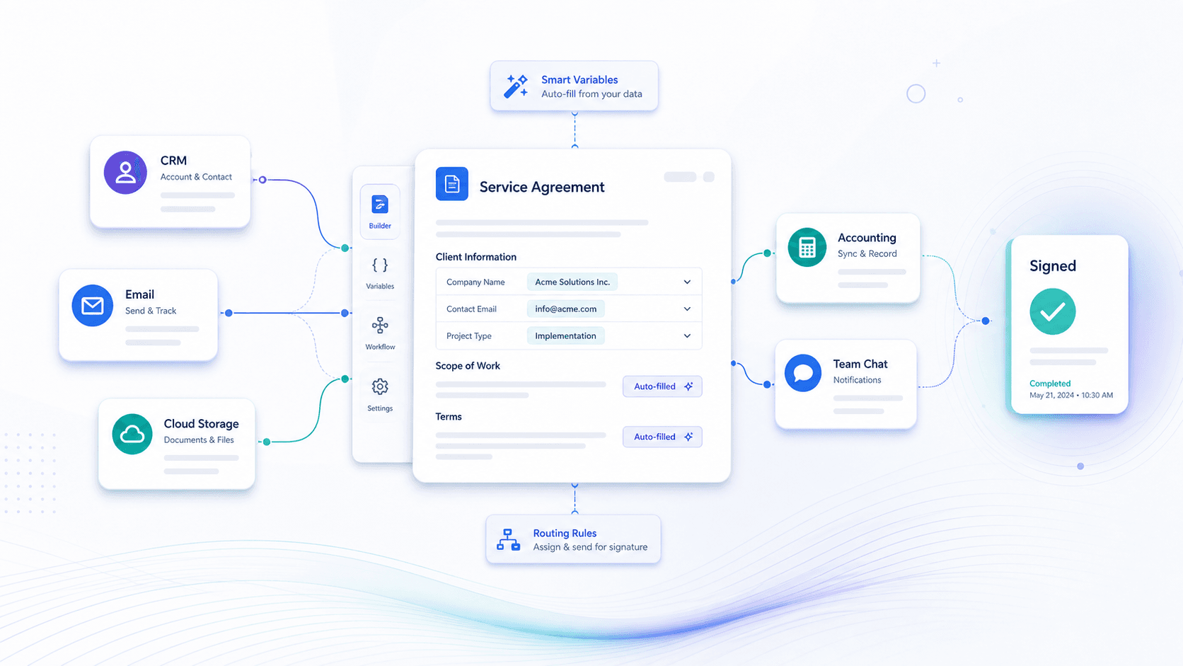 合同团队的 DocuSign 自动提醒设置