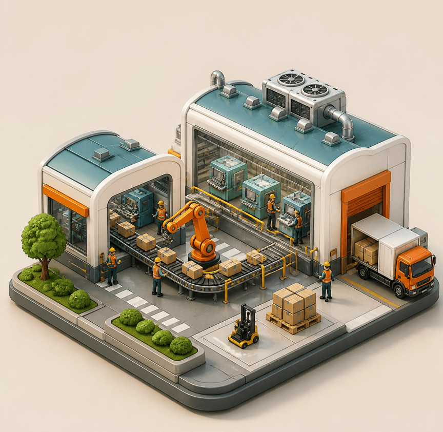 Manufacturing industry illustration