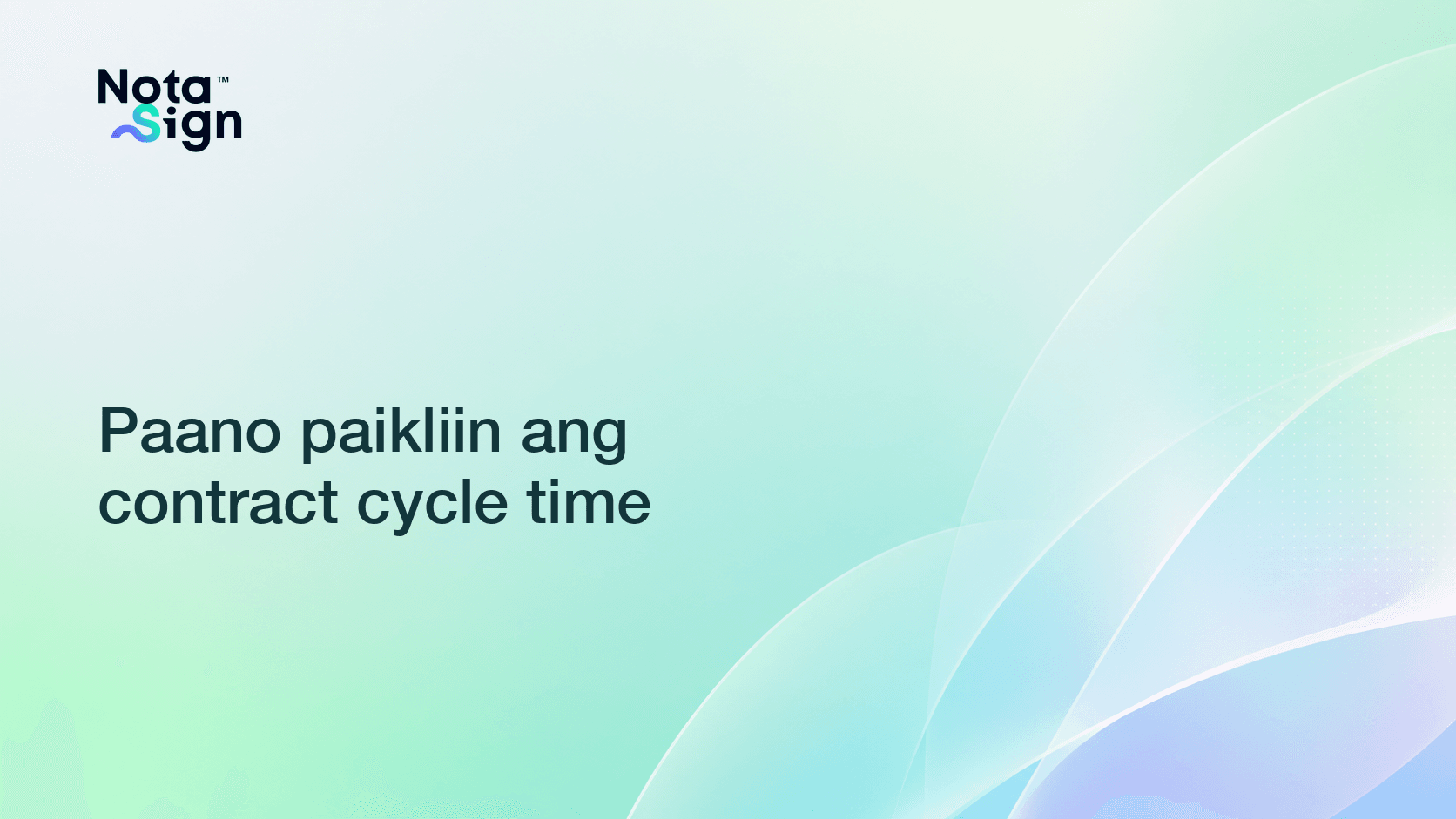 Paano paikliin ang contract cycle time
