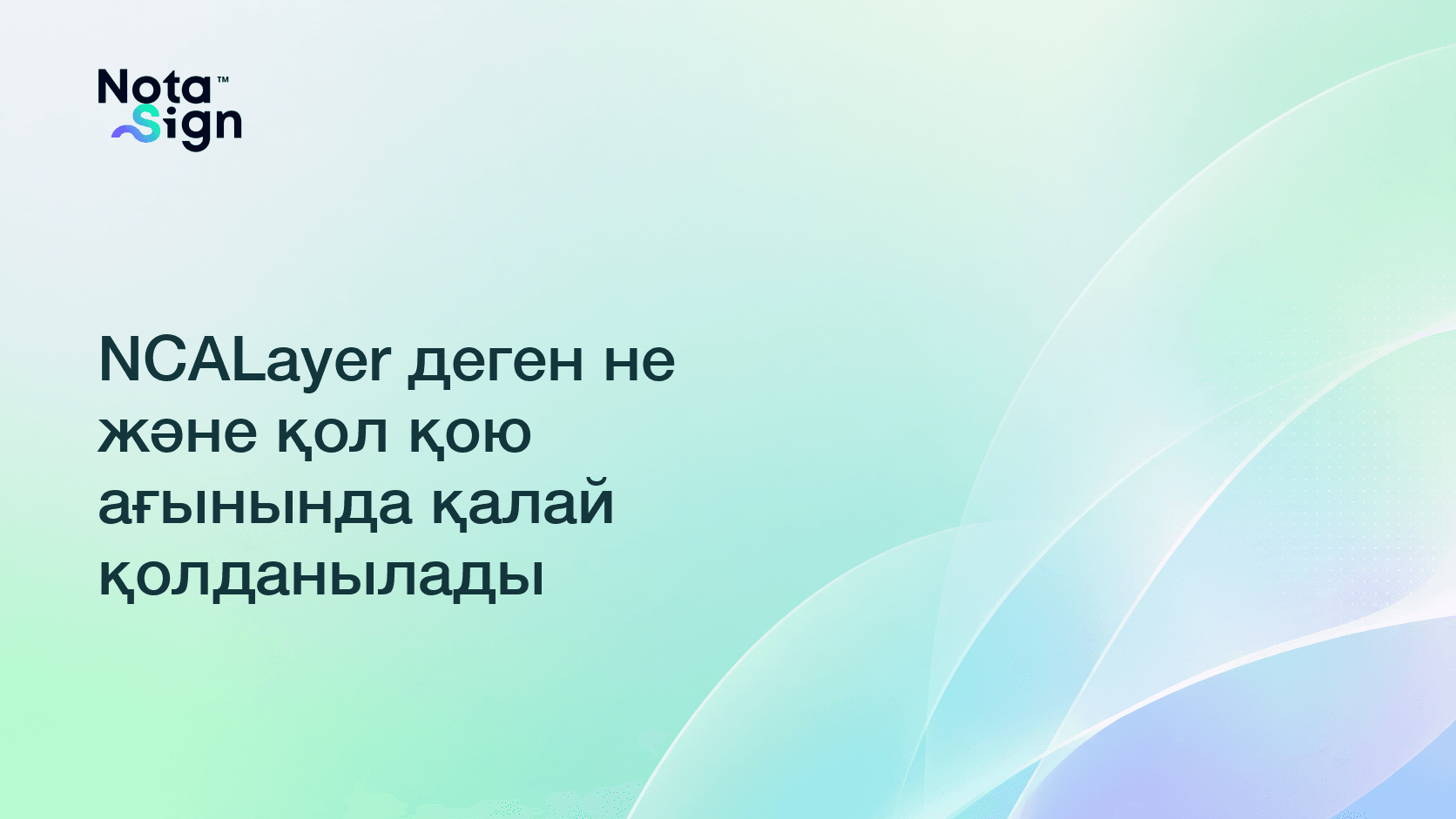 NCALayer деген не және қол қою ағынында қалай қолданылады