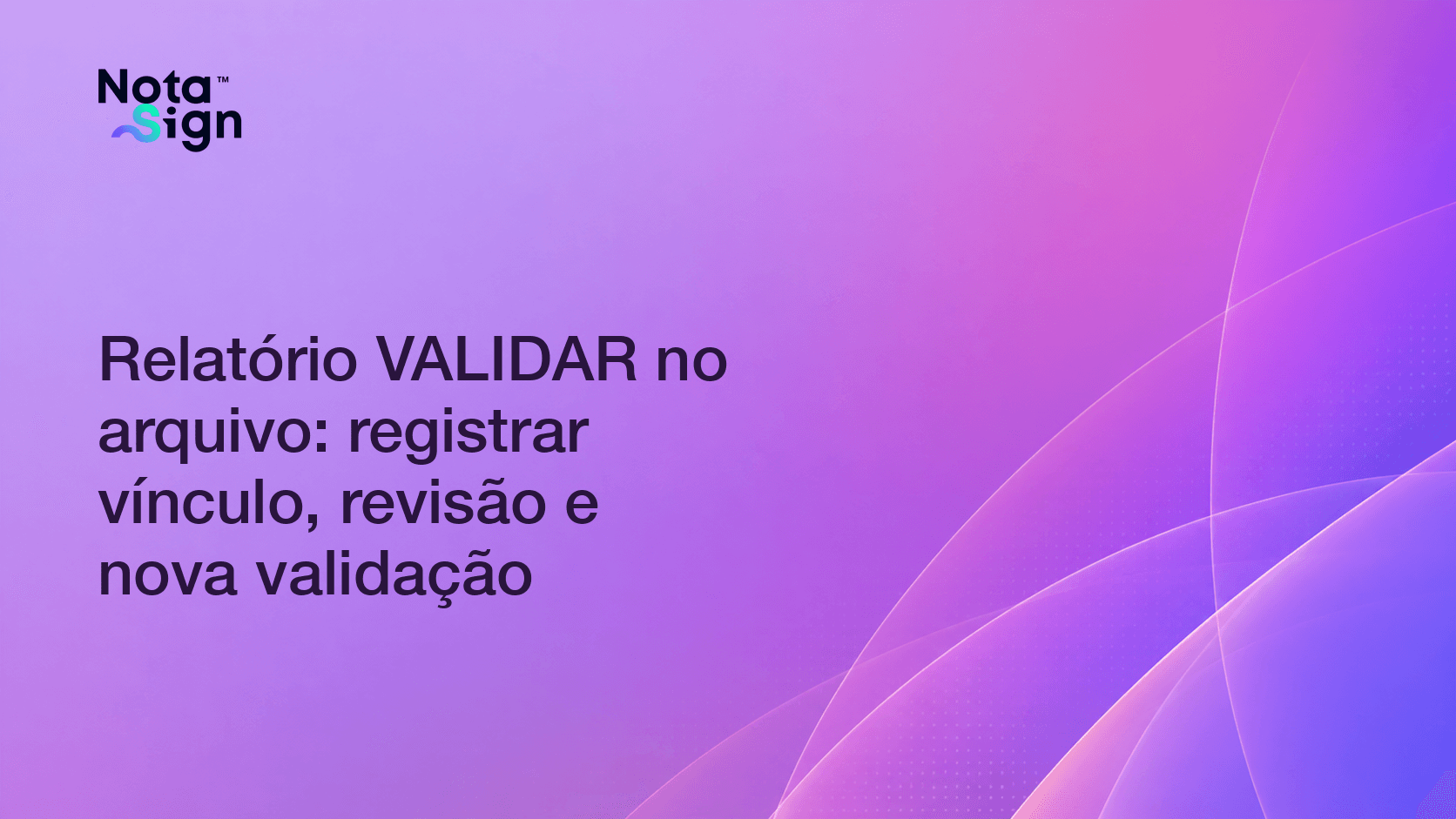 Relatório VALIDAR no arquivo: registrar vínculo, revisão e nova validação